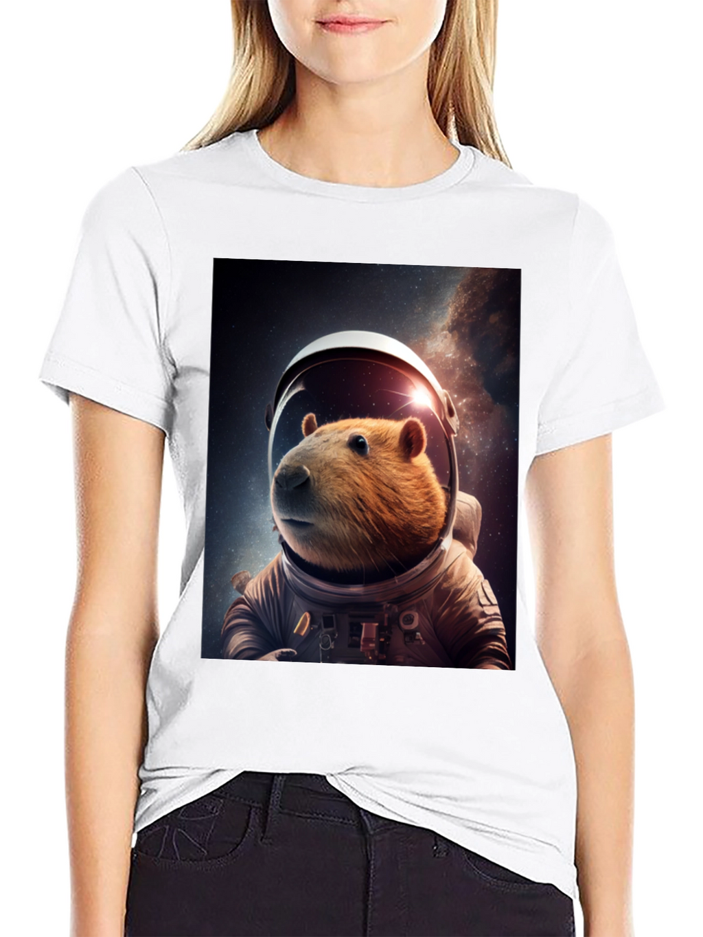 Astronaut Capybara Graphic Tee