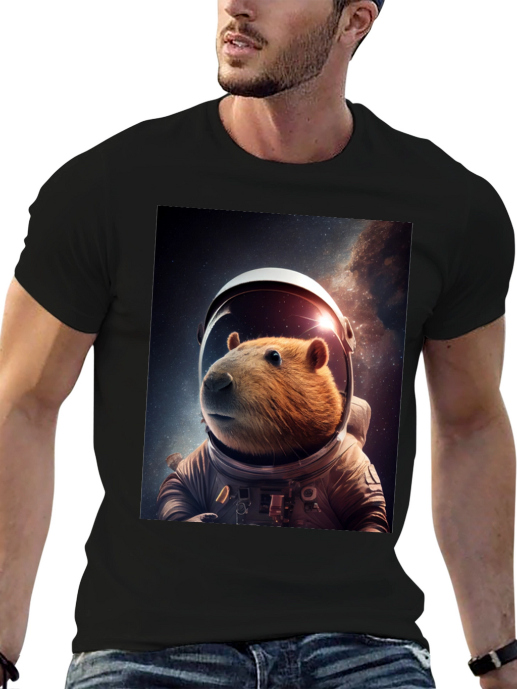 Astronaut Capybara Graphic Tee