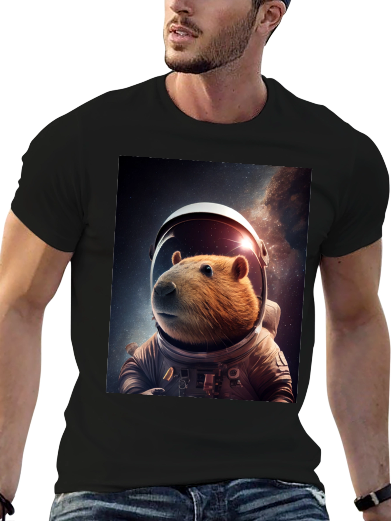 Astronaut Capybara Graphic Tee