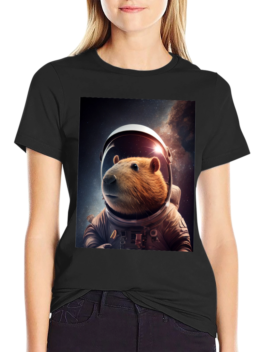 Astronaut Capybara Graphic Tee