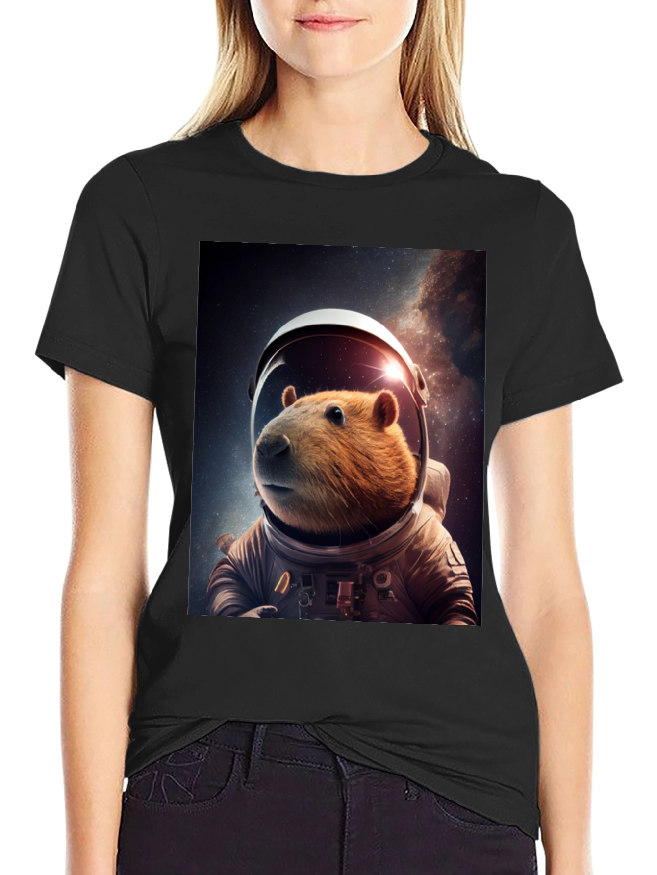 Astronaut Capybara Graphic Tee