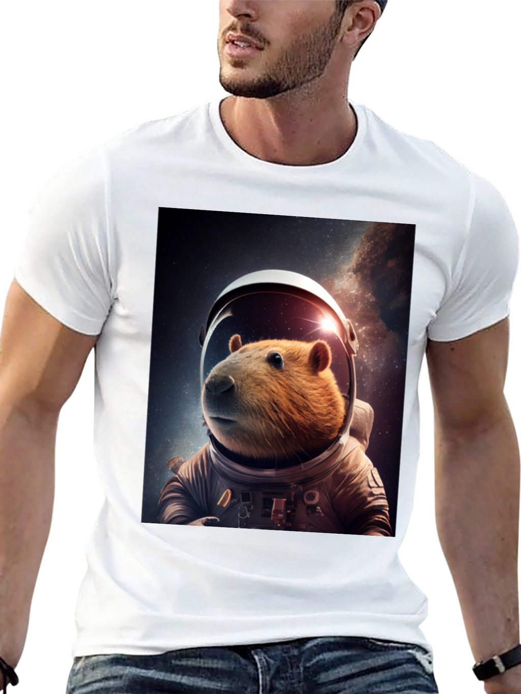 Astronaut Capybara Graphic Tee