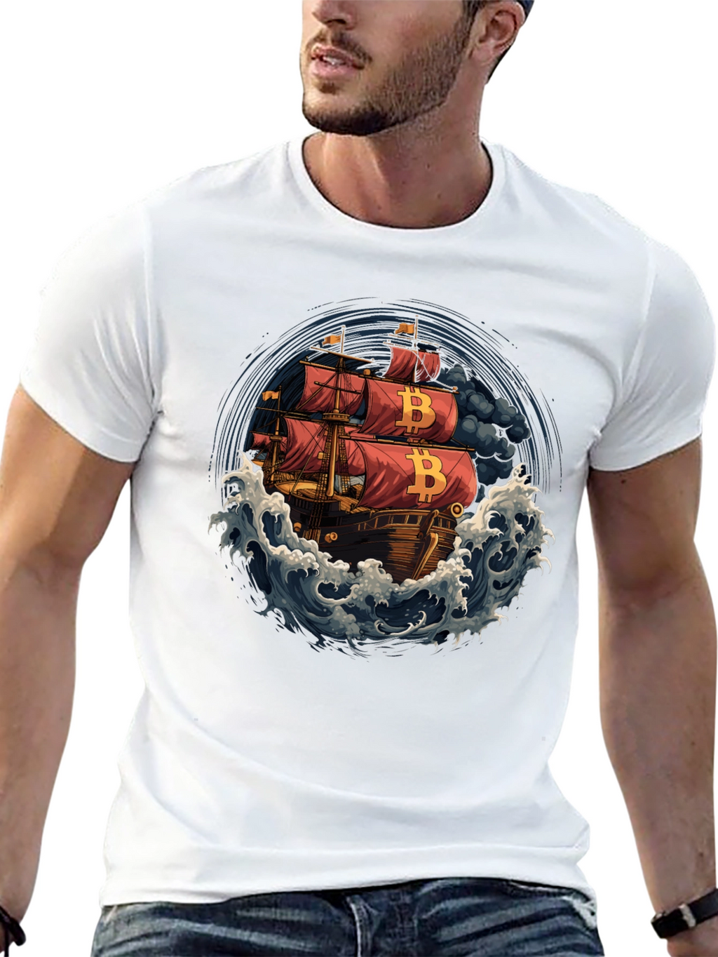 Bitcoin Pirate Ship T-Shirt - Crypto Tee