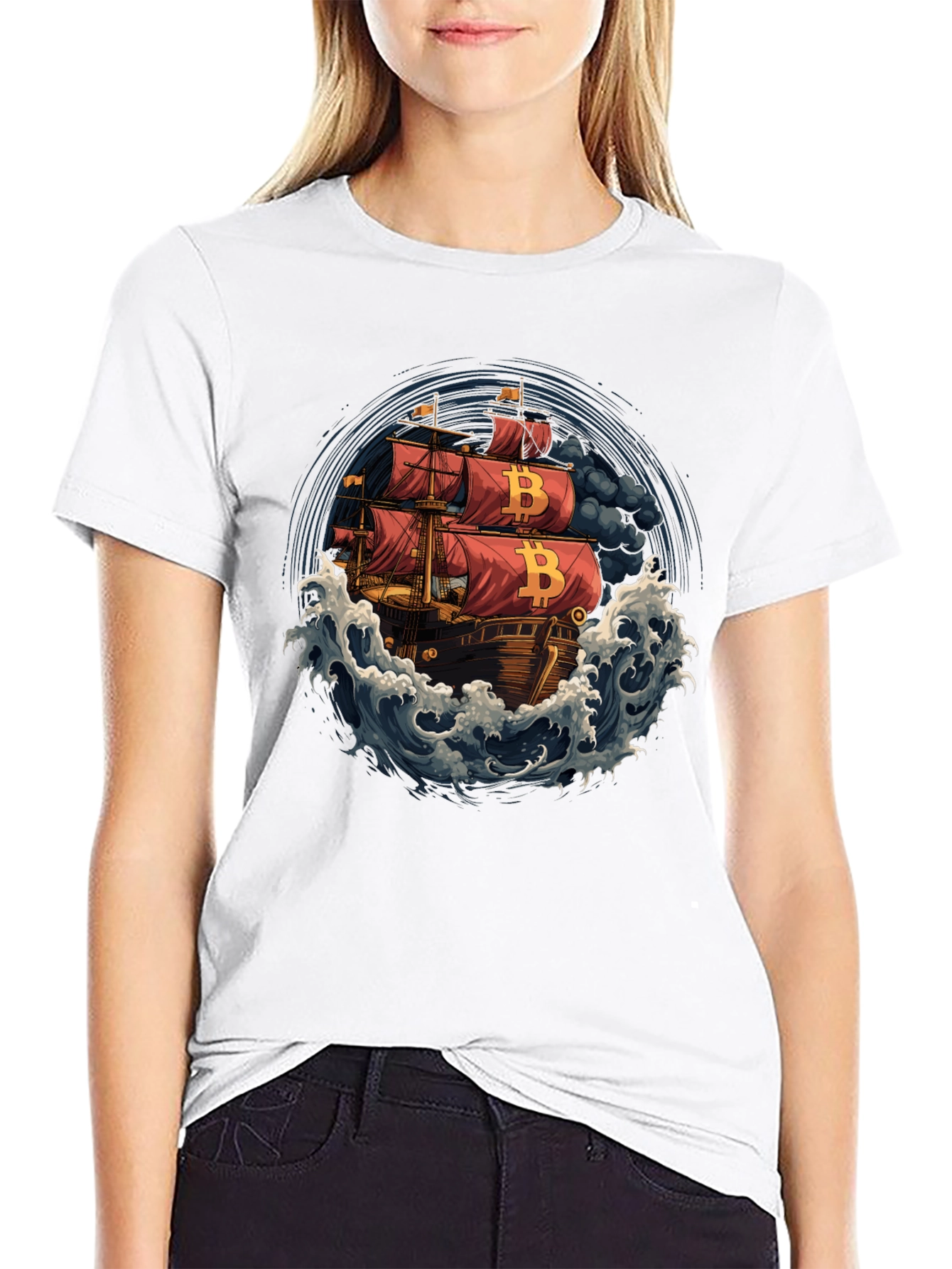 Bitcoin Pirate Ship T-Shirt - Crypto Tee