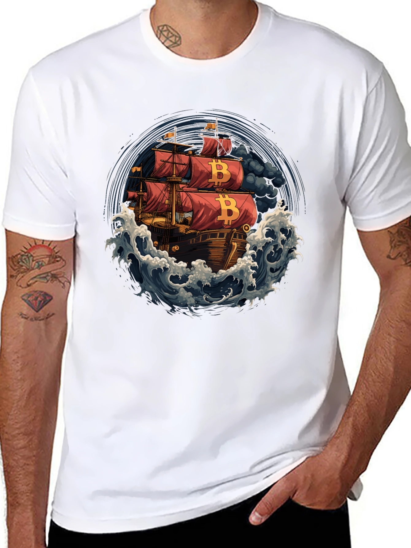 Bitcoin Pirate Ship T-Shirt - Crypto Tee