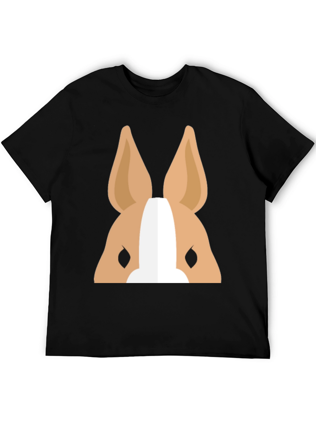 Cartoon Dog Face Graphic T-Shirt - Black