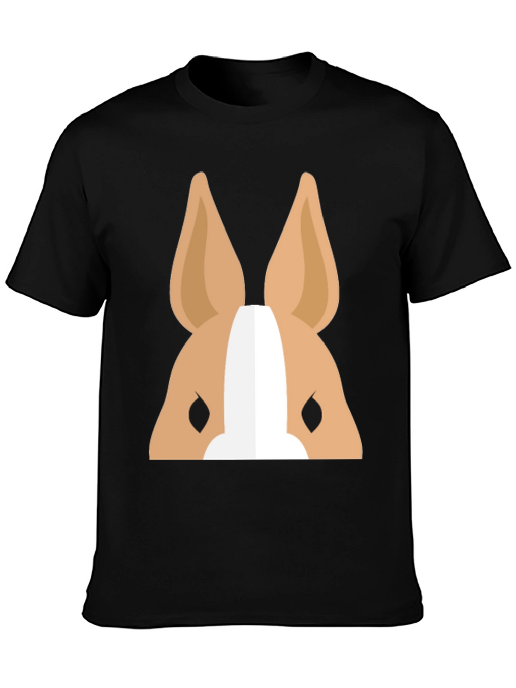 Cartoon Dog Face Graphic T-Shirt - Black