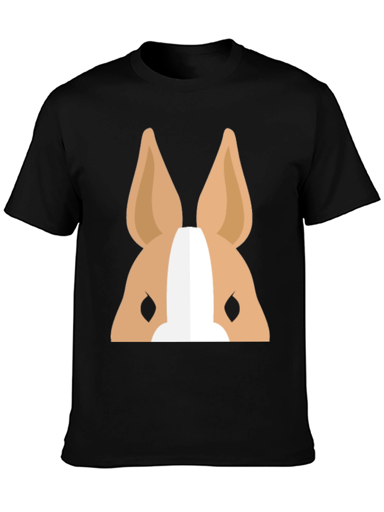 Cartoon Dog Face Graphic T-Shirt - Black