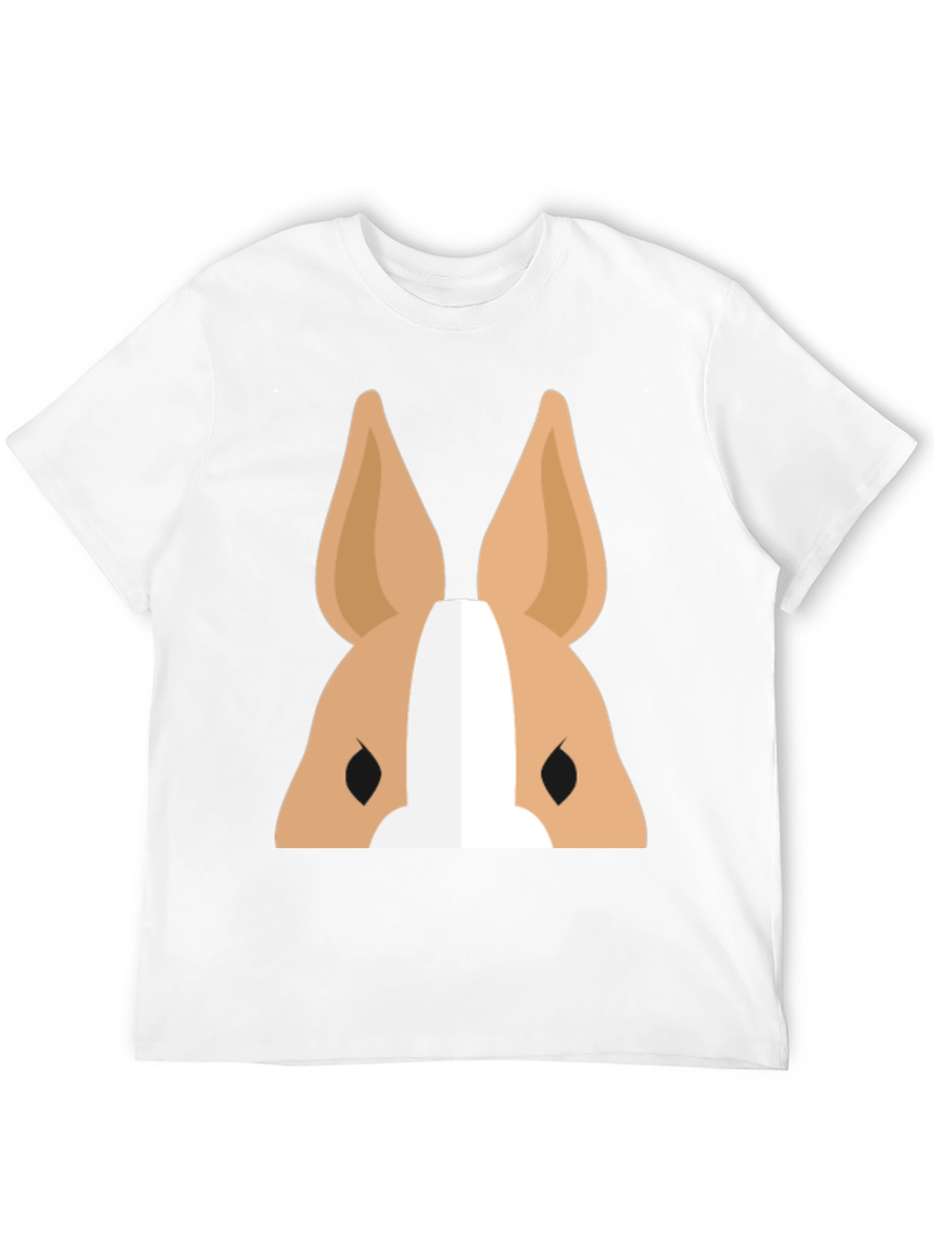 Cartoon Dog Face Graphic T-Shirt - Black