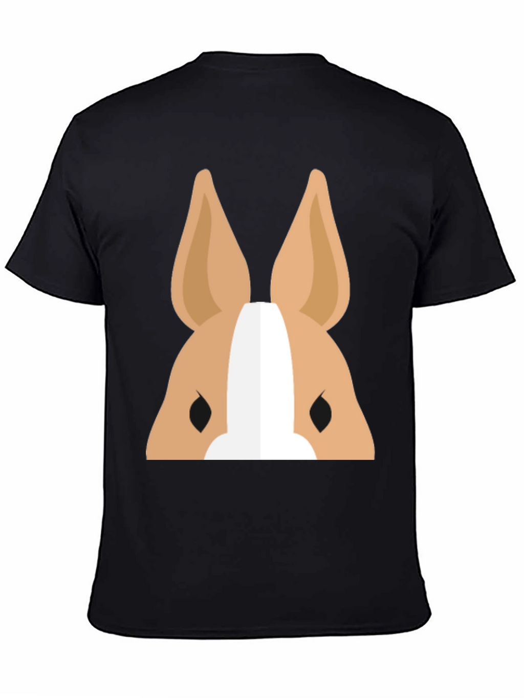Cartoon Dog Face Graphic T-Shirt - Black