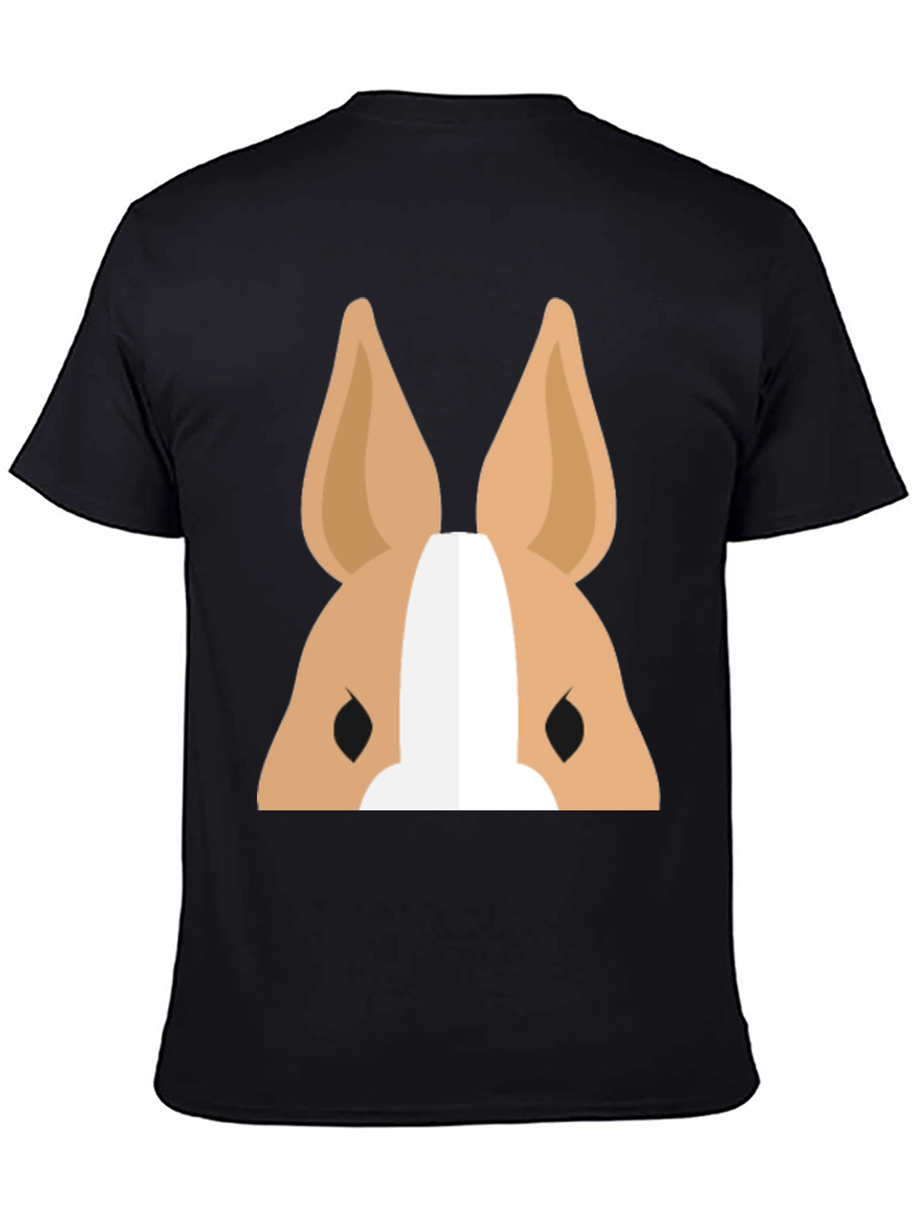 Cartoon Dog Face Graphic T-Shirt - Black