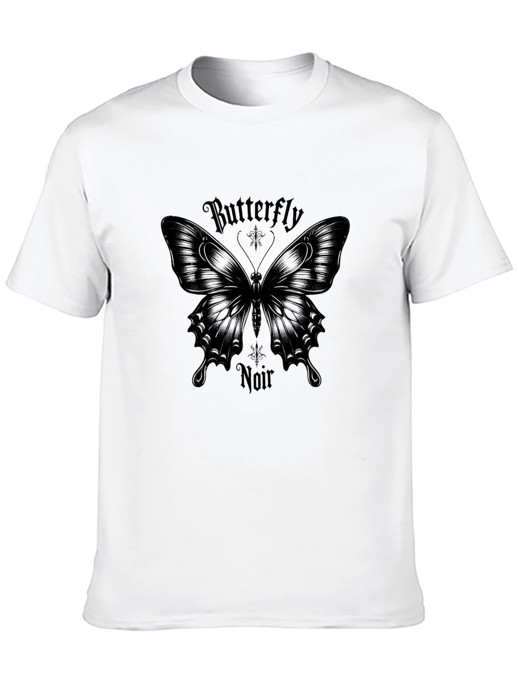 Butterfly Noir Graphic Tee - Stylish Black Cotton Shirt