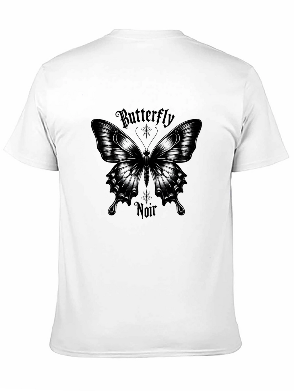 Butterfly Noir Graphic Tee - Stylish Black Cotton Shirt