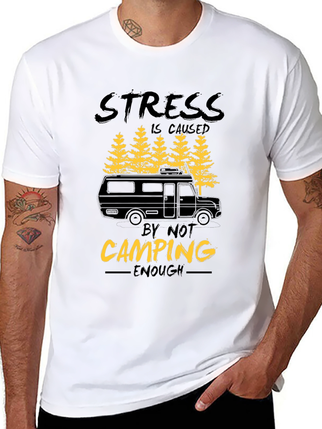 Camping T-Shirt - Stress is Caused
