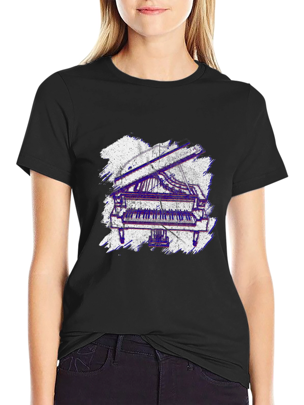 Piano Graphic Tee - Musical Instrument T-Shirt