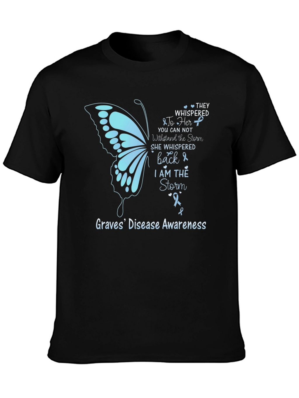 Graves Disease Awareness T-Shirt Butterfly Graphic