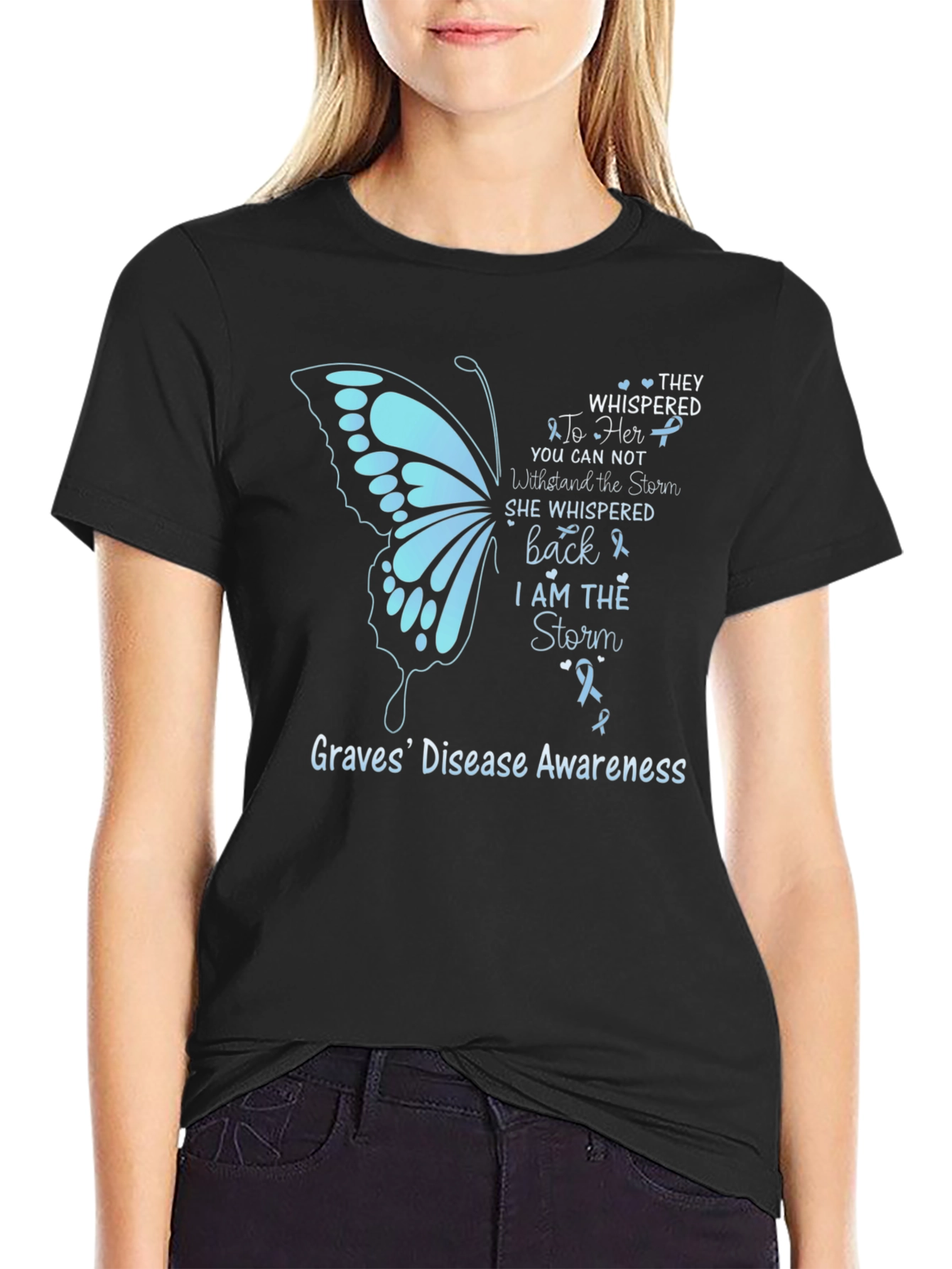 Graves Disease Awareness T-Shirt Butterfly Graphic