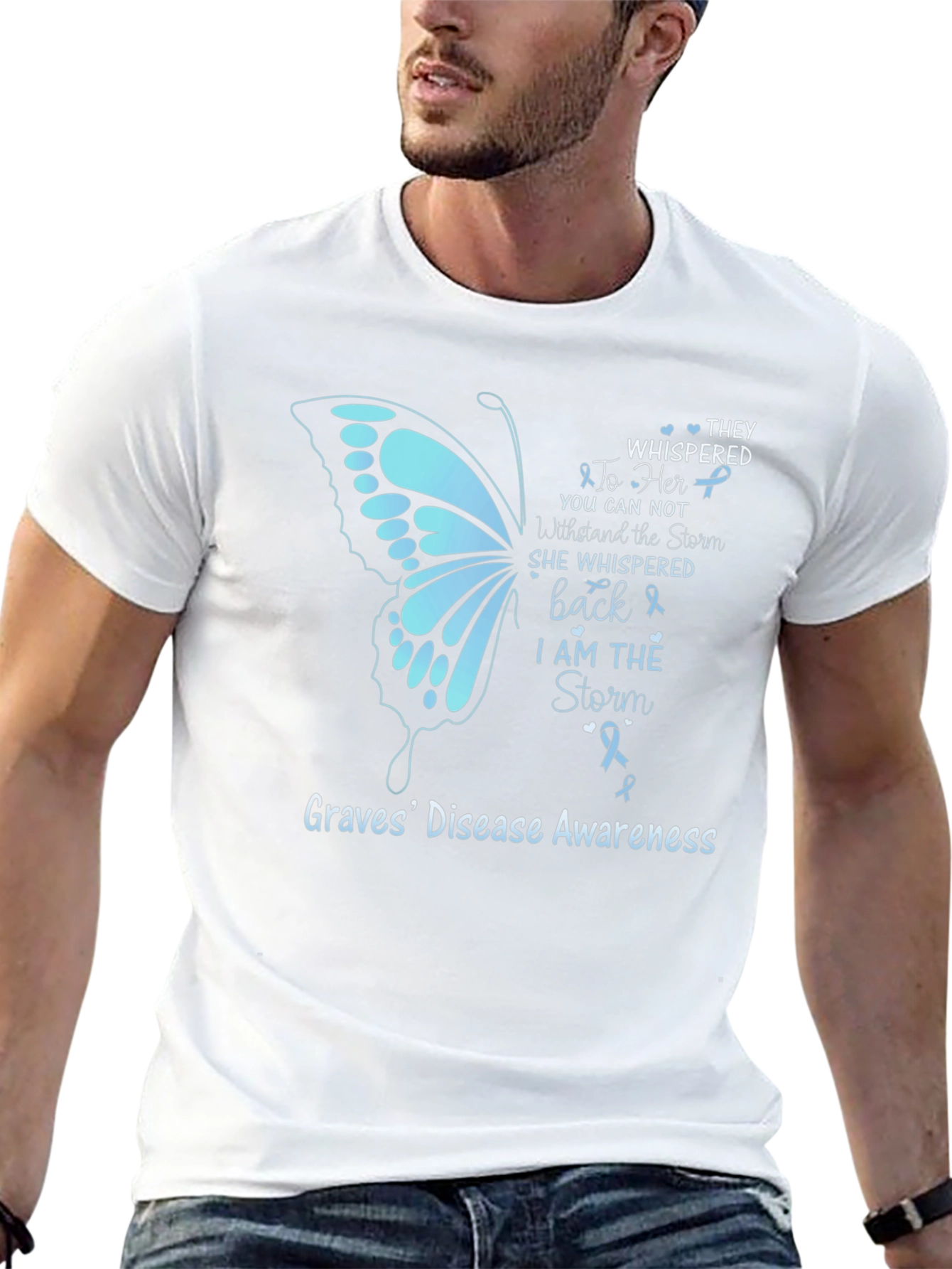 Graves Disease Awareness T-Shirt Butterfly Graphic