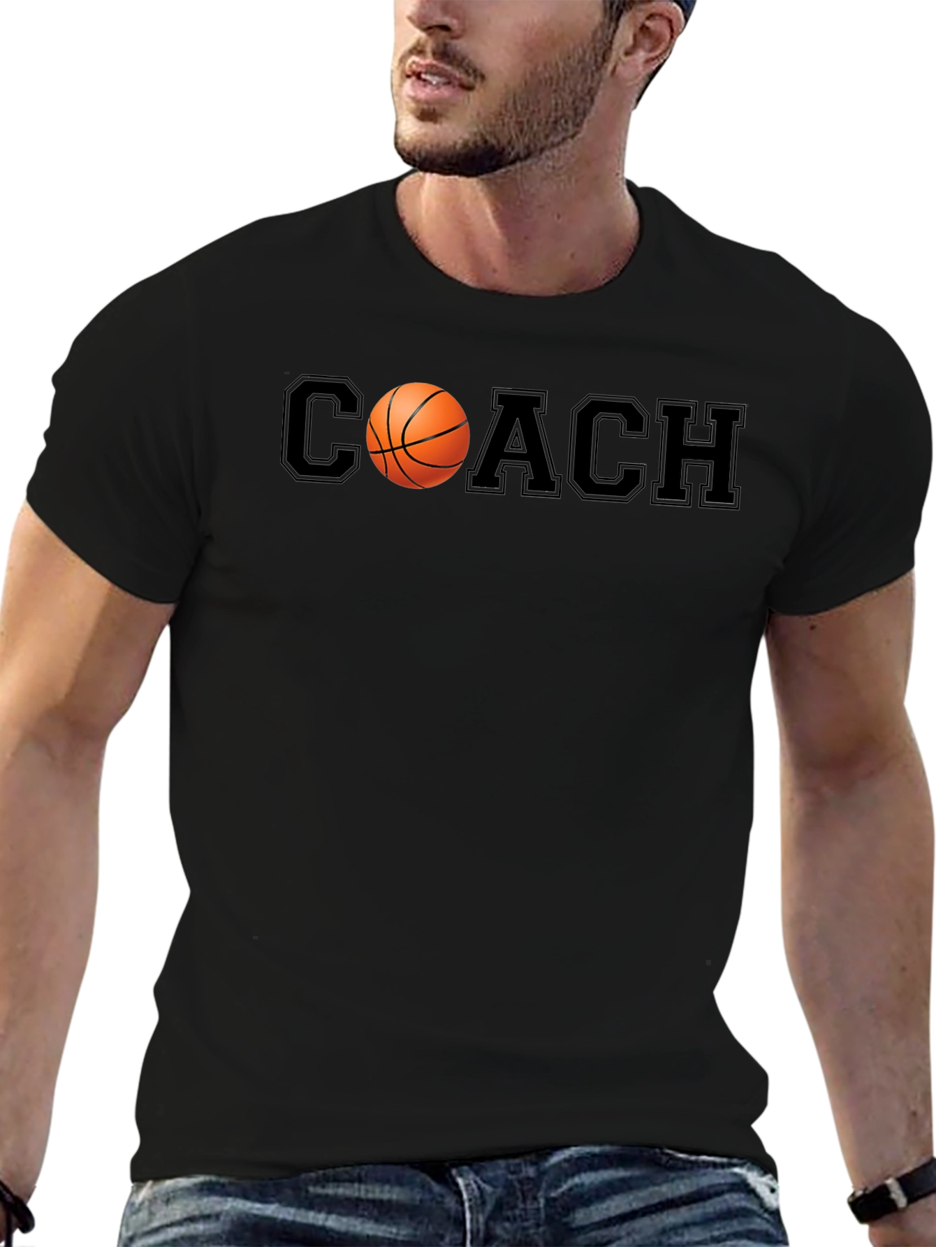 Basketball Coach Graphic Tee - Black