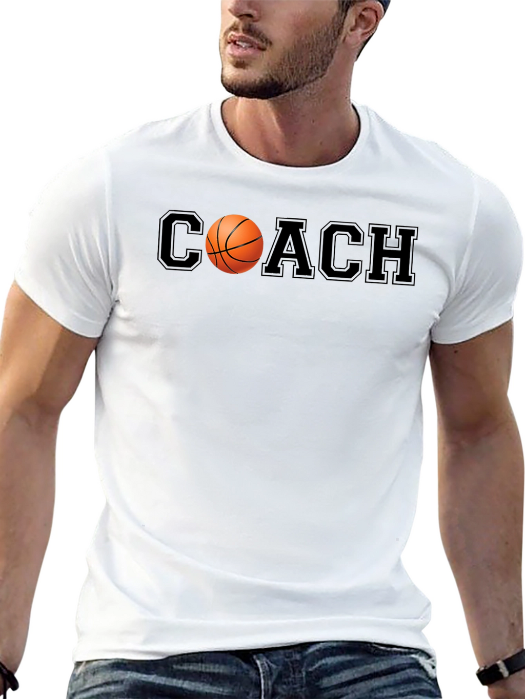 Basketball Coach Graphic Tee - Black