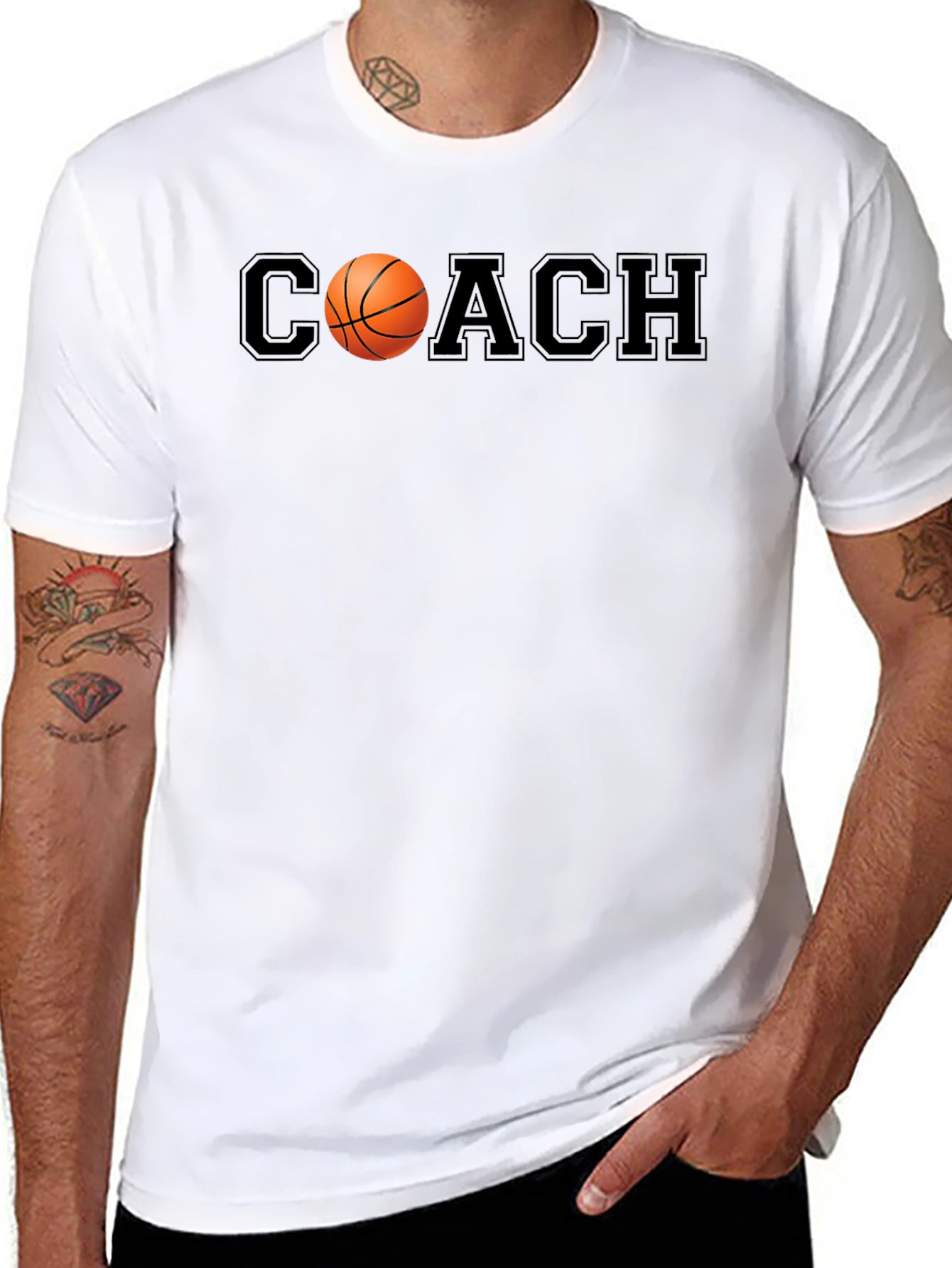 Basketball Coach Graphic Tee - Black