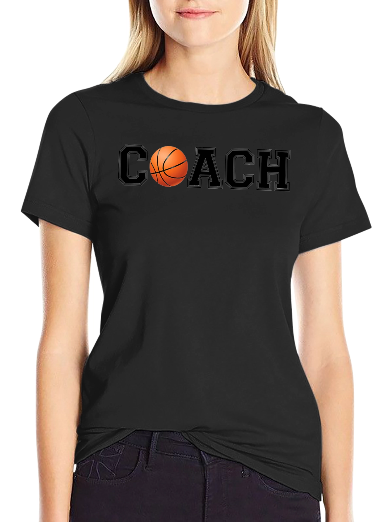 Basketball Coach Graphic Tee - Black