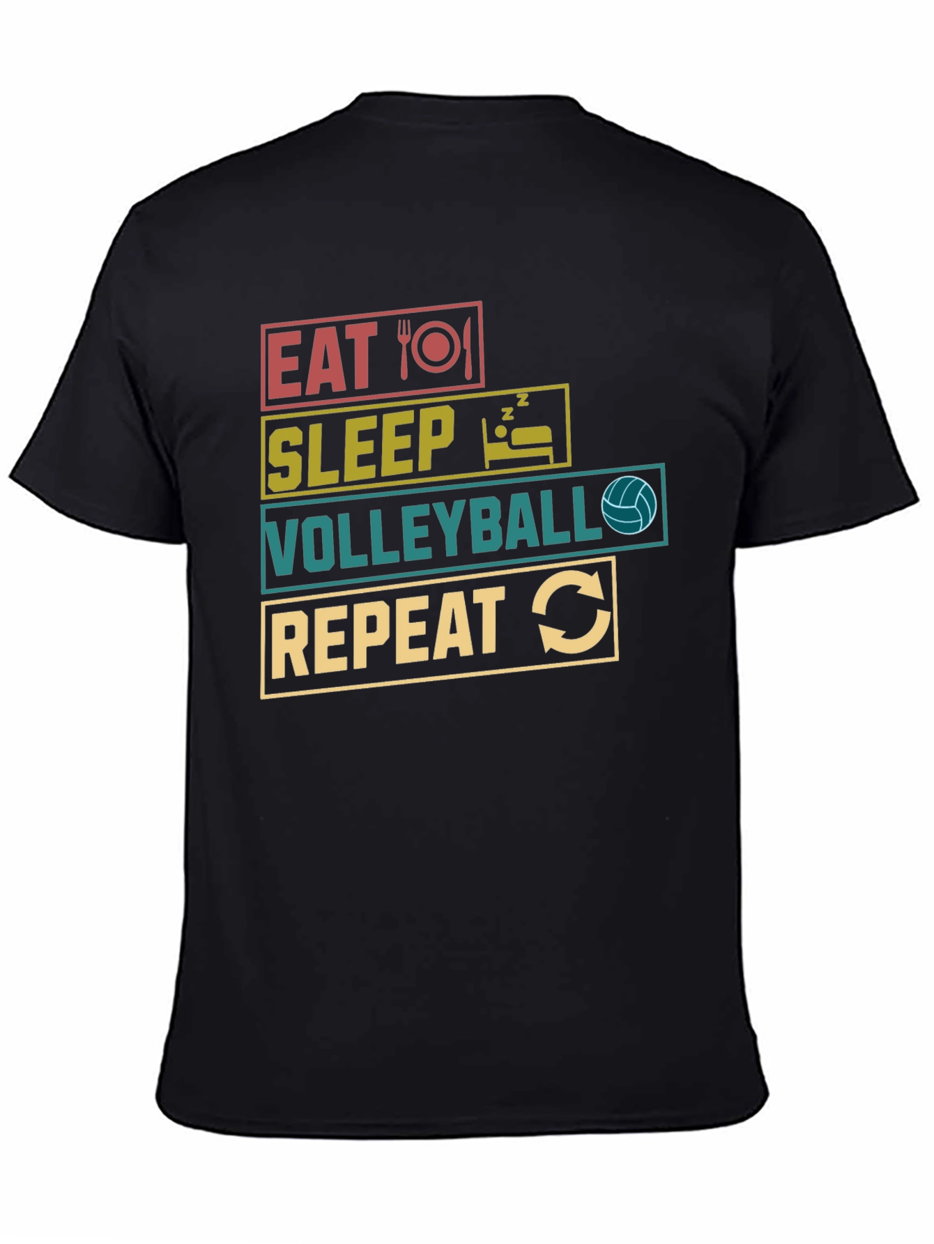 Eat Sleep Volleyball Repeat Graphic T-Shirt