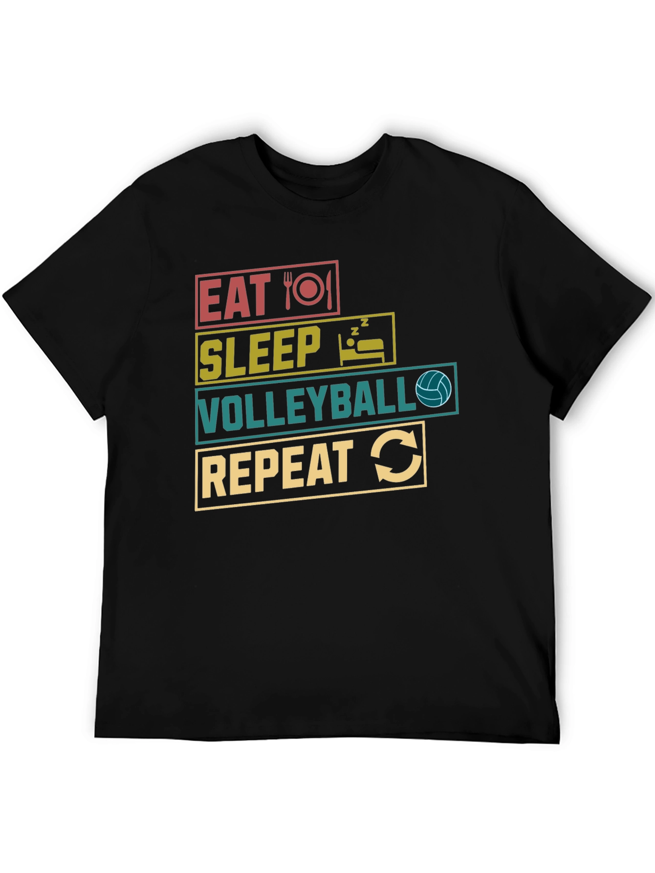 Eat Sleep Volleyball Repeat Graphic T-Shirt