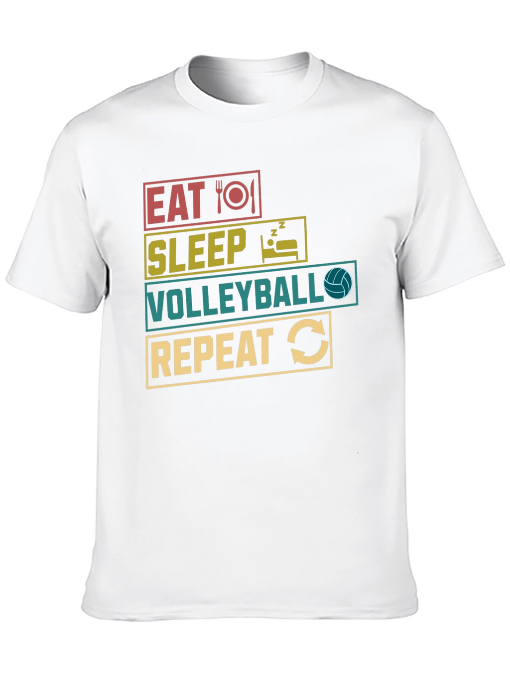 Eat Sleep Volleyball Repeat Graphic T-Shirt