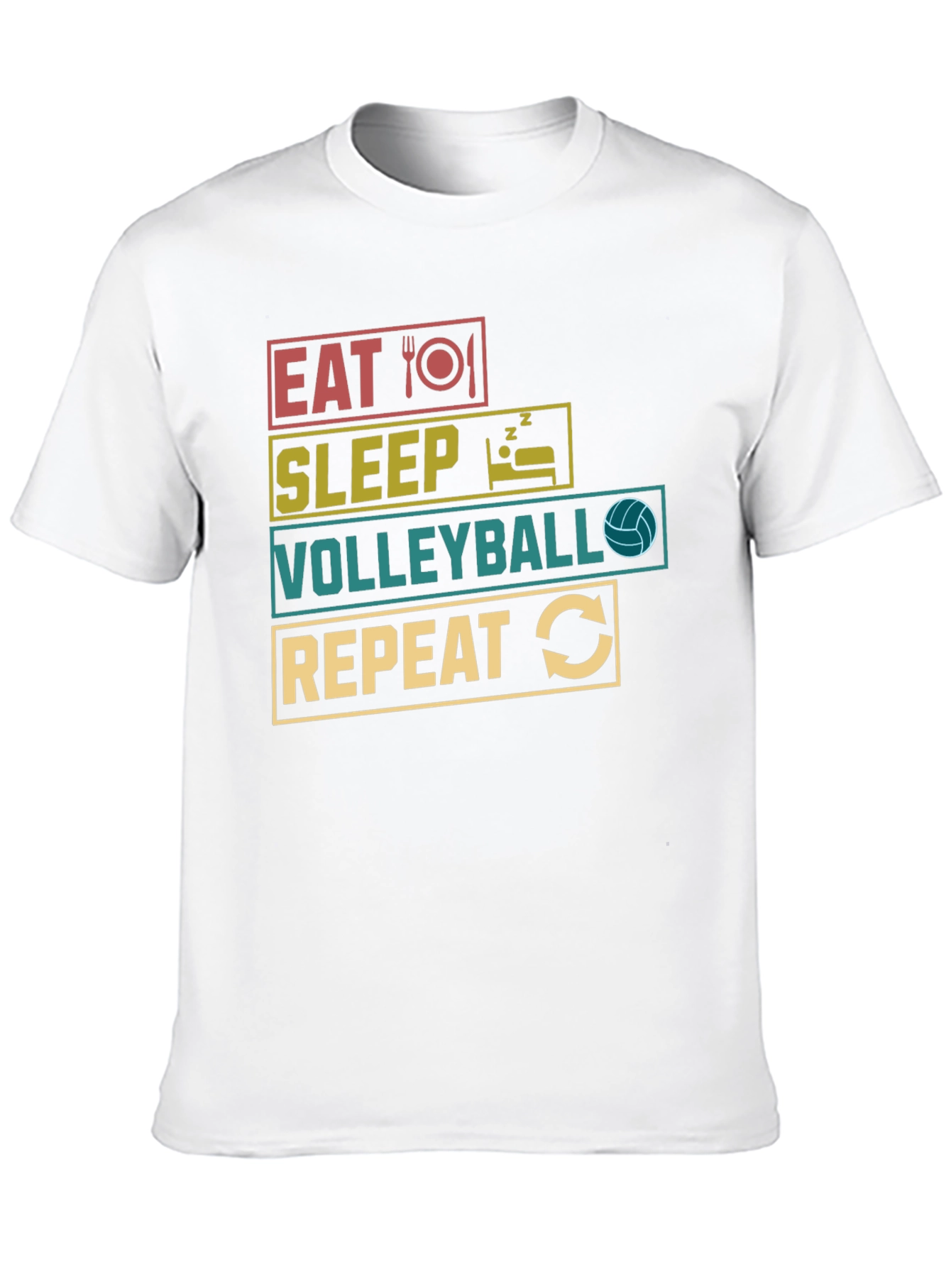 Eat Sleep Volleyball Repeat Graphic T-Shirt