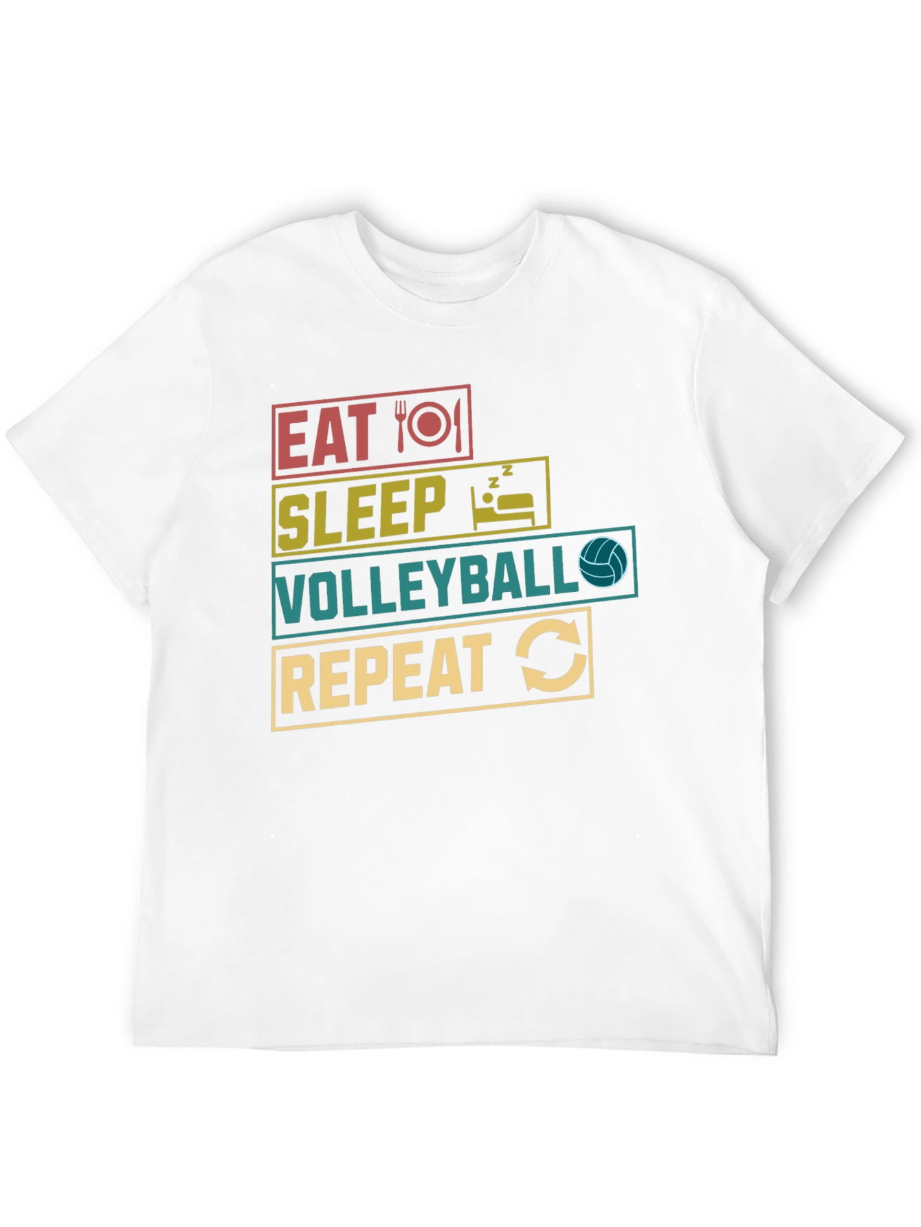 Eat Sleep Volleyball Repeat Graphic T-Shirt