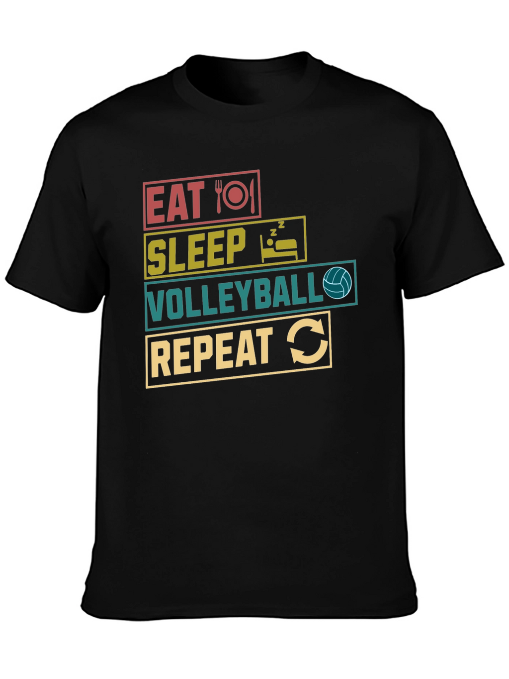 Eat Sleep Volleyball Repeat Graphic T-Shirt