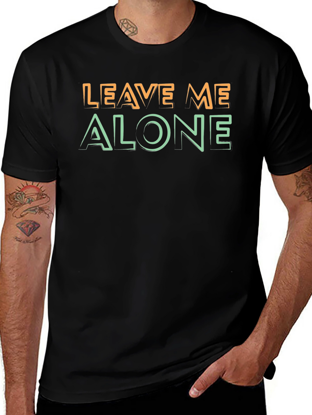 Leave Me Alone Graphic Tee - Black Cotton