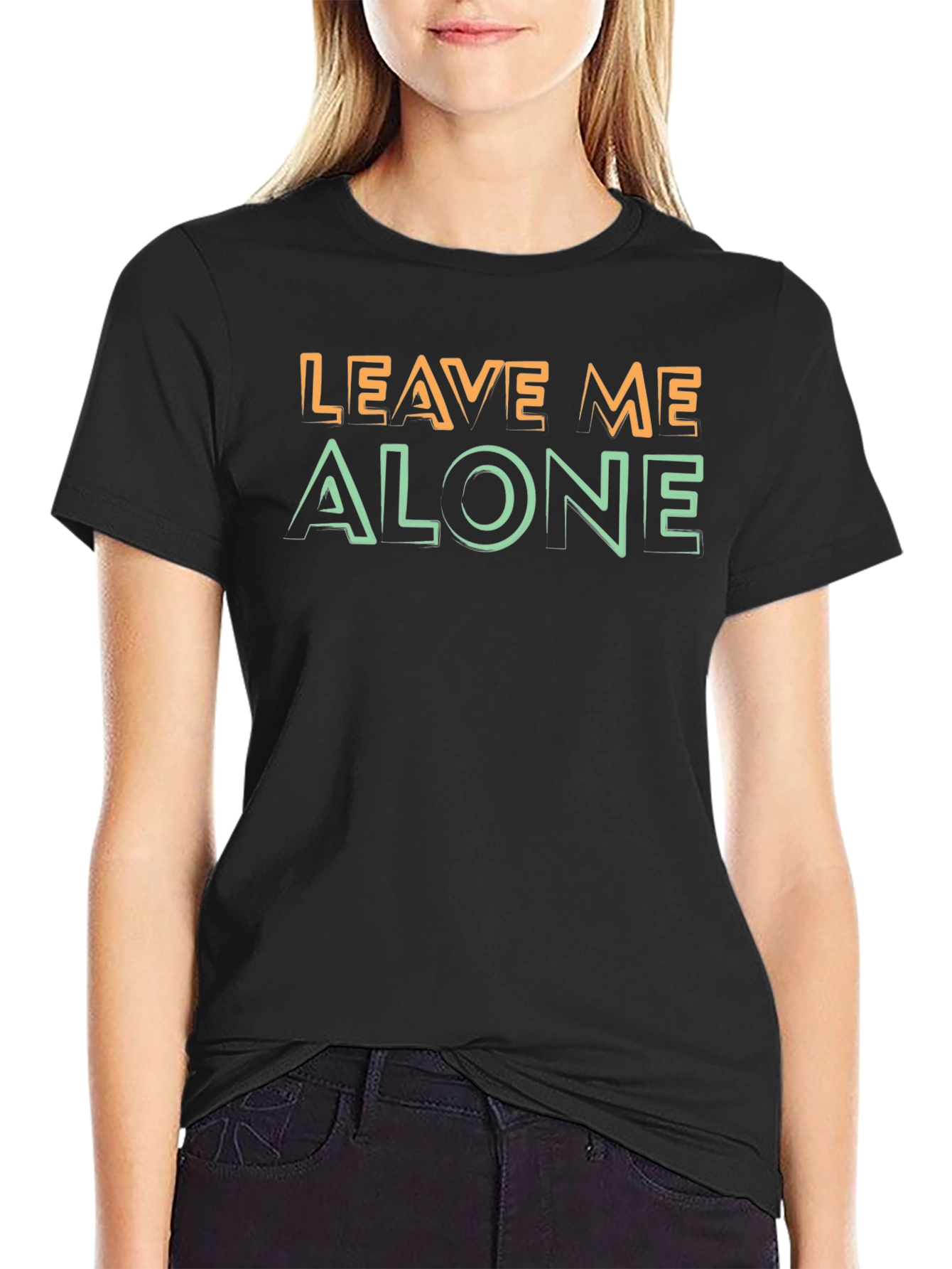 Leave Me Alone Graphic Tee - Black Cotton