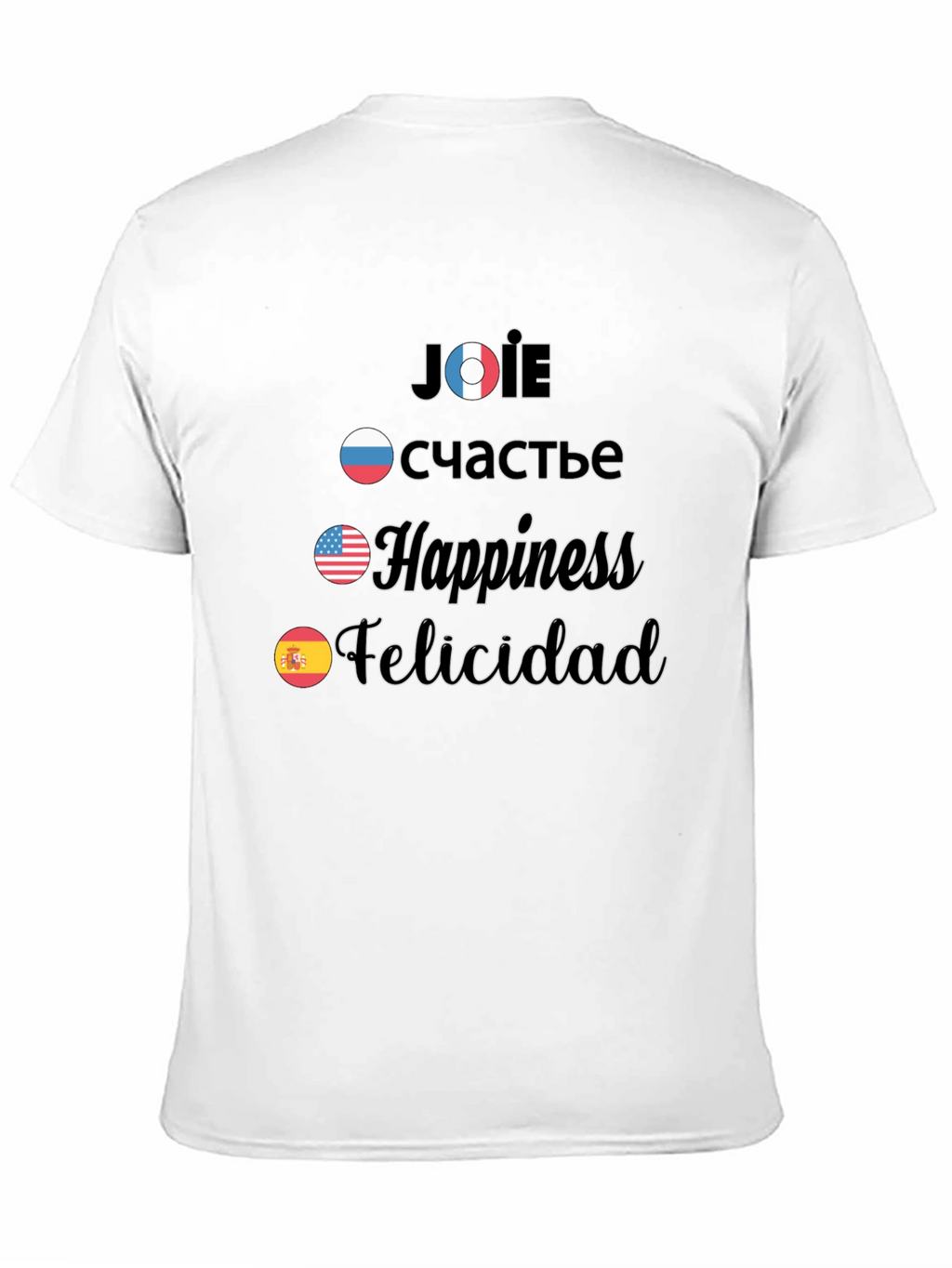 Multilingual Happiness T-Shirt - Joie счастье Felicidad