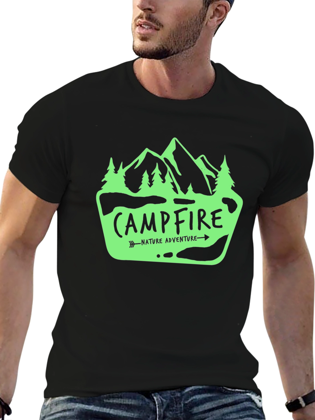 Campfire Nature Adventure Graphic T-Shirt