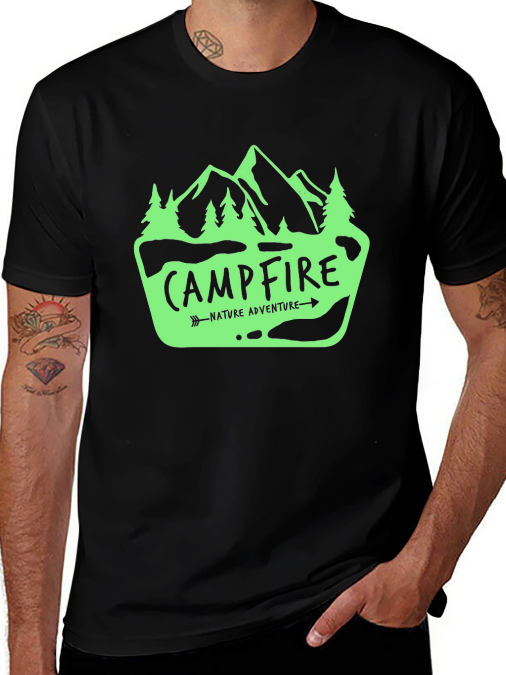 Campfire Nature Adventure Graphic T-Shirt