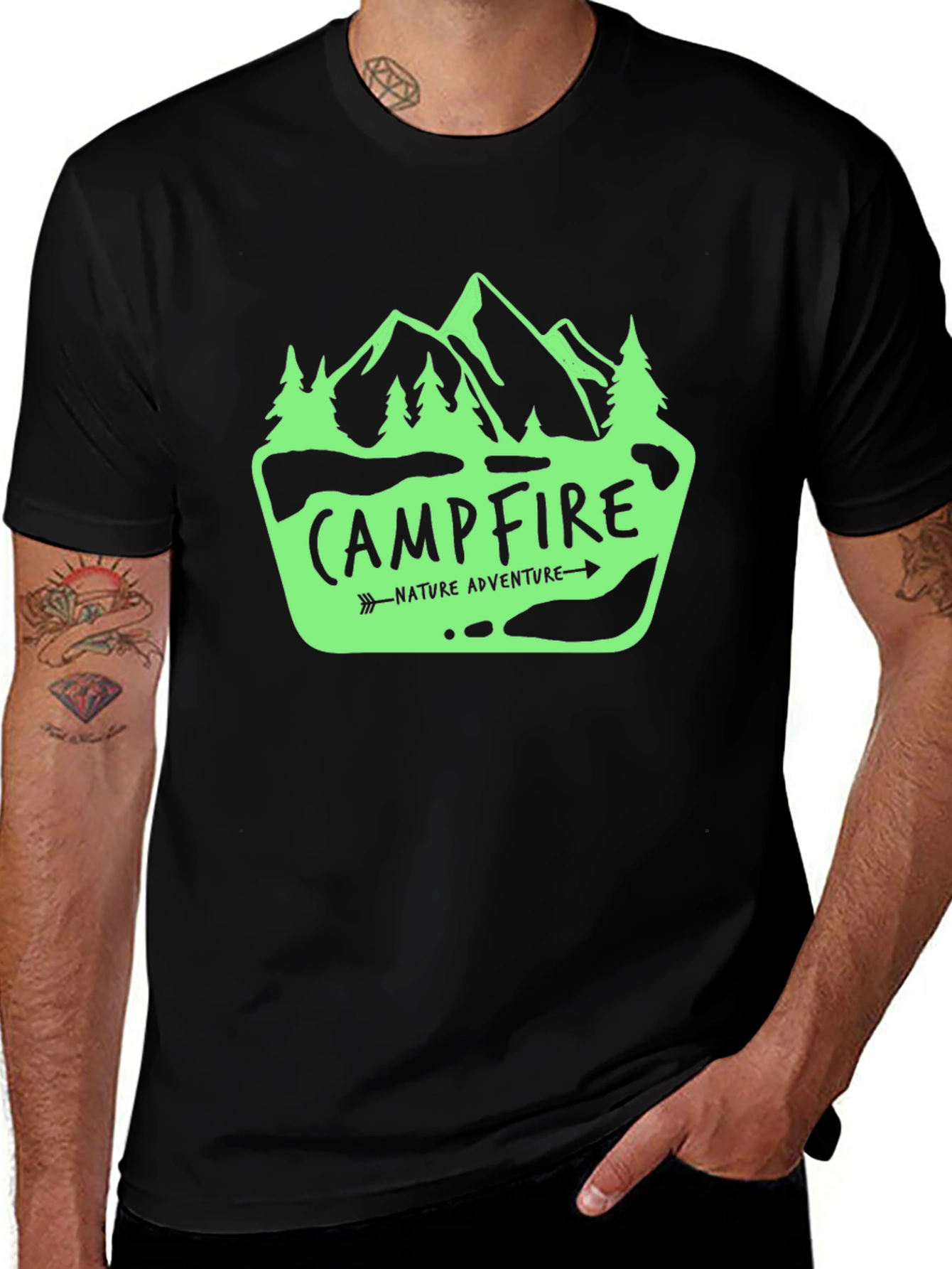 Campfire Nature Adventure Graphic T-Shirt