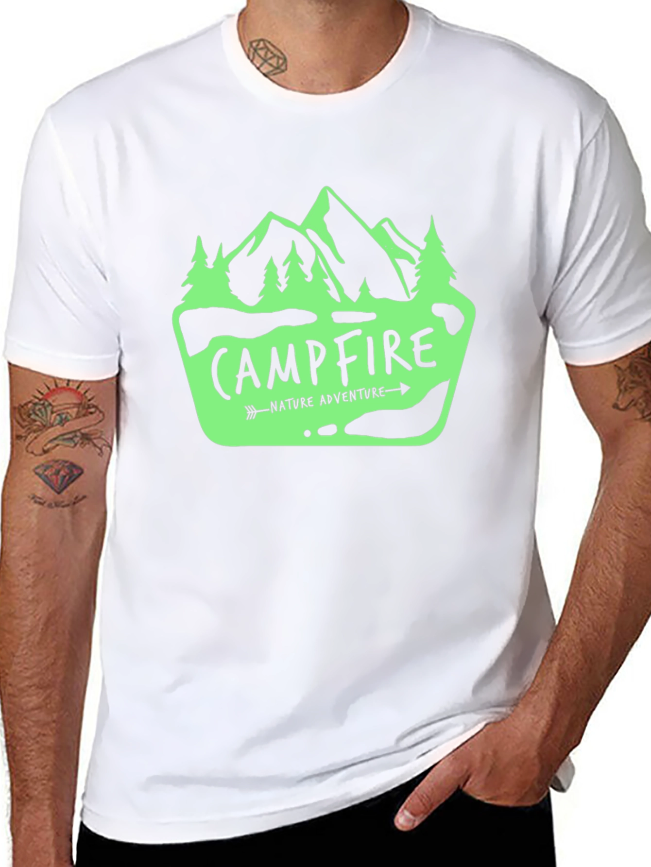 Campfire Nature Adventure Graphic T-Shirt