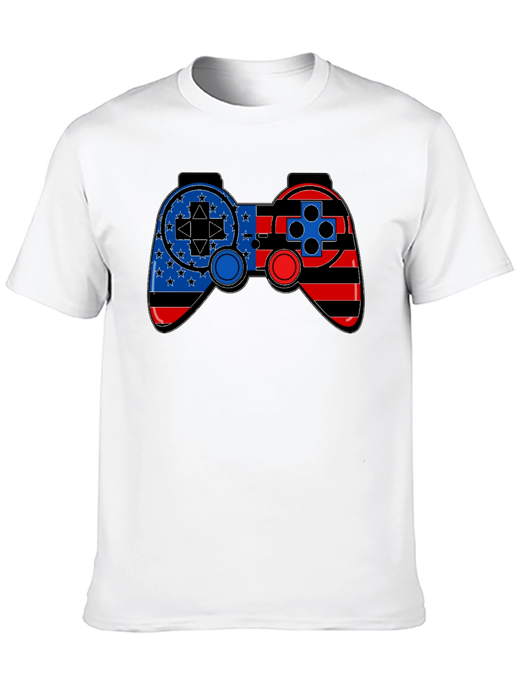 Patriotic Gamer T-Shirt - American Flag Game Controller