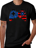 Patriotic Gamer T-Shirt - American Flag Game Controller