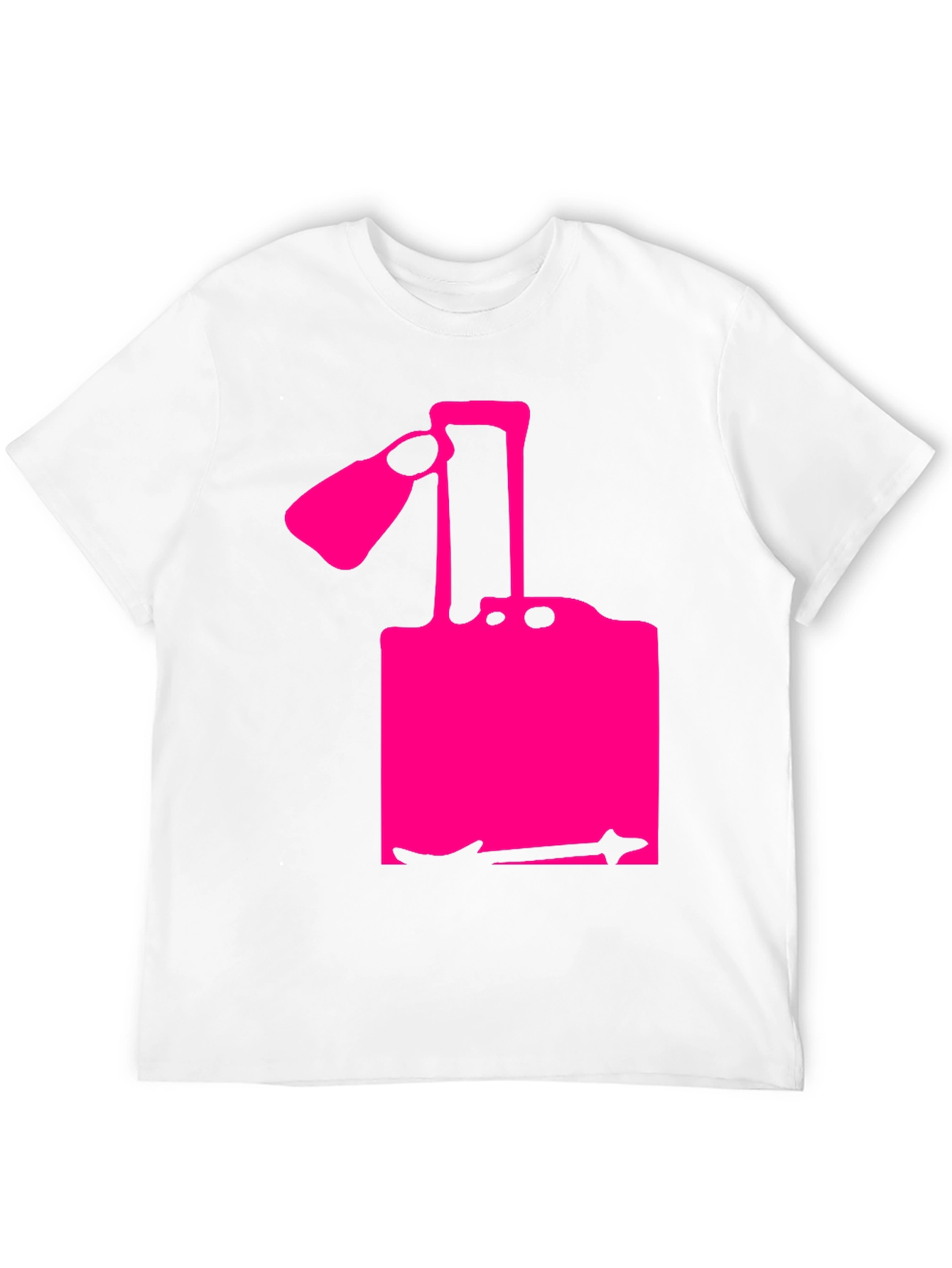 Modern Pink Silhouette Graphic Black T-Shirt