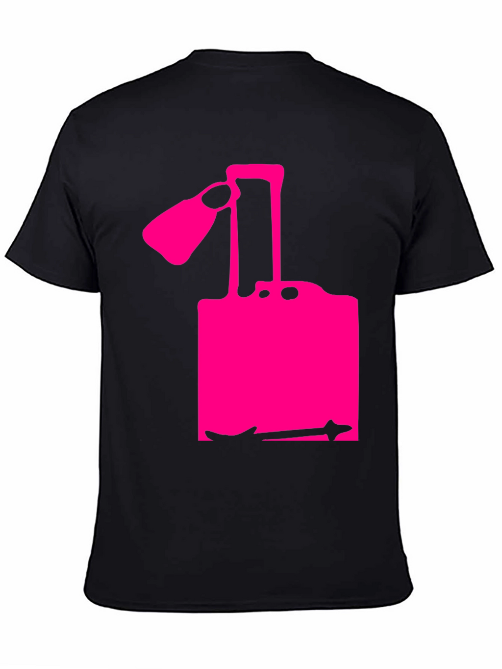 Modern Pink Silhouette Graphic Black T-Shirt