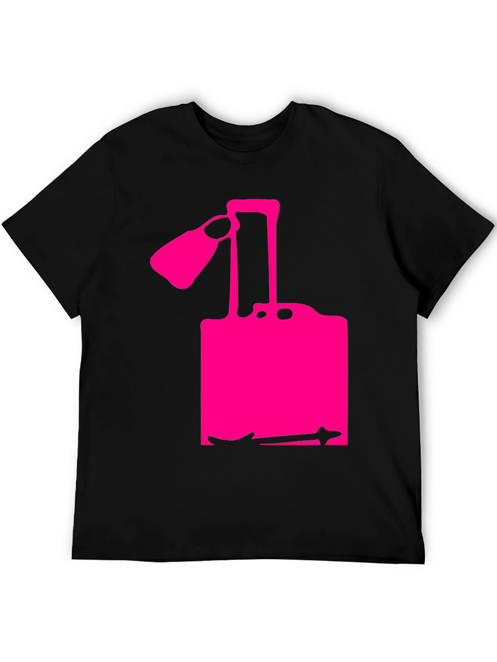 Modern Pink Silhouette Graphic Black T-Shirt