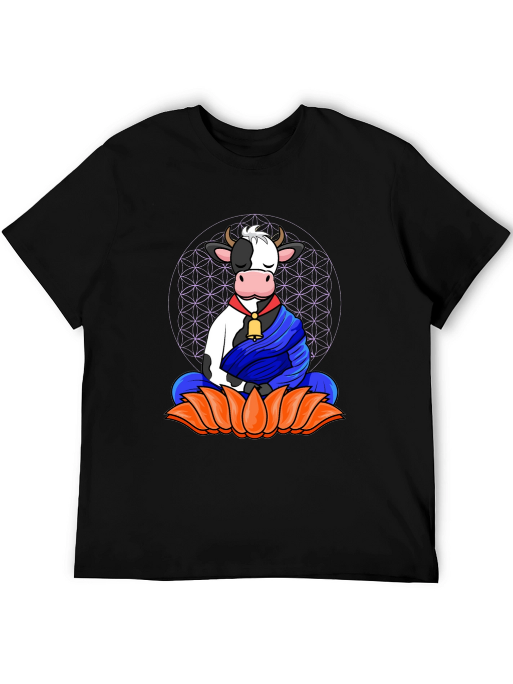 Zen Cow T-Shirt - Meditating Cow Design