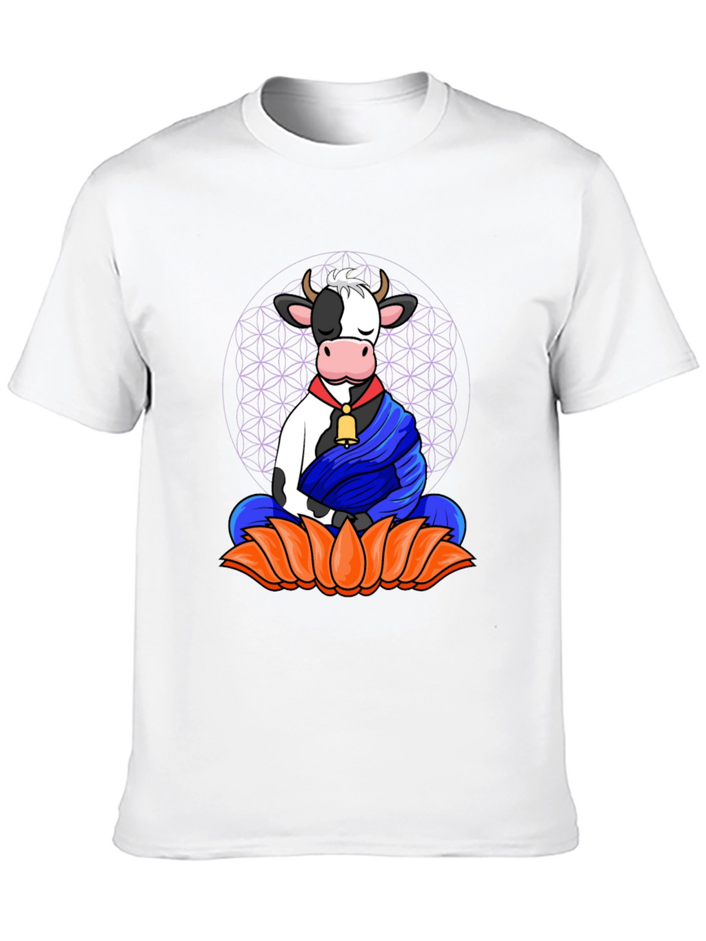 Zen Cow T-Shirt - Meditating Cow Design