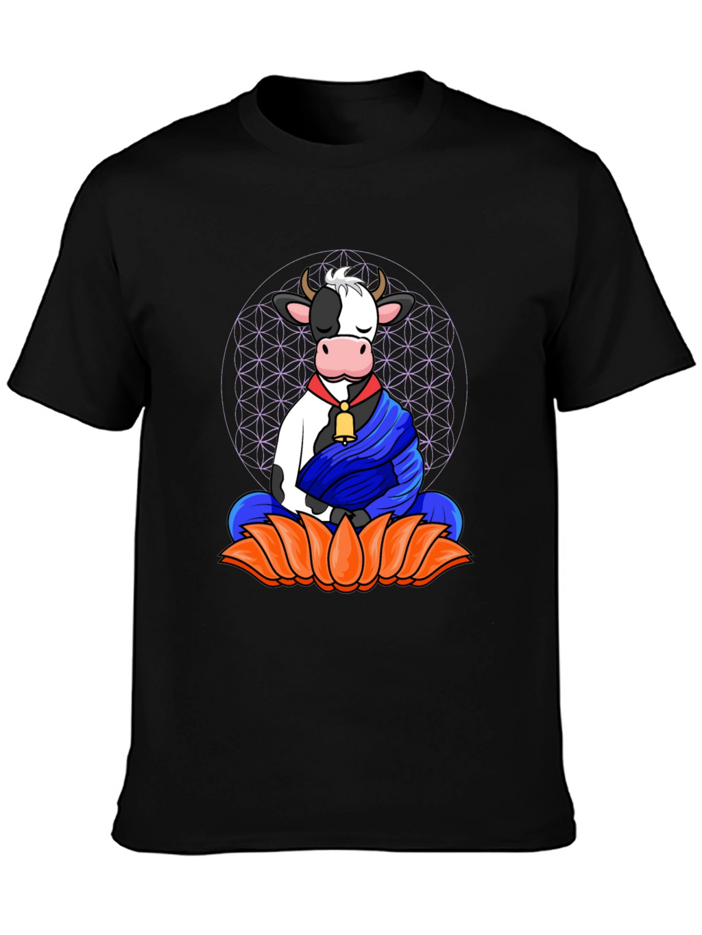 Zen Cow T-Shirt - Meditating Cow Design