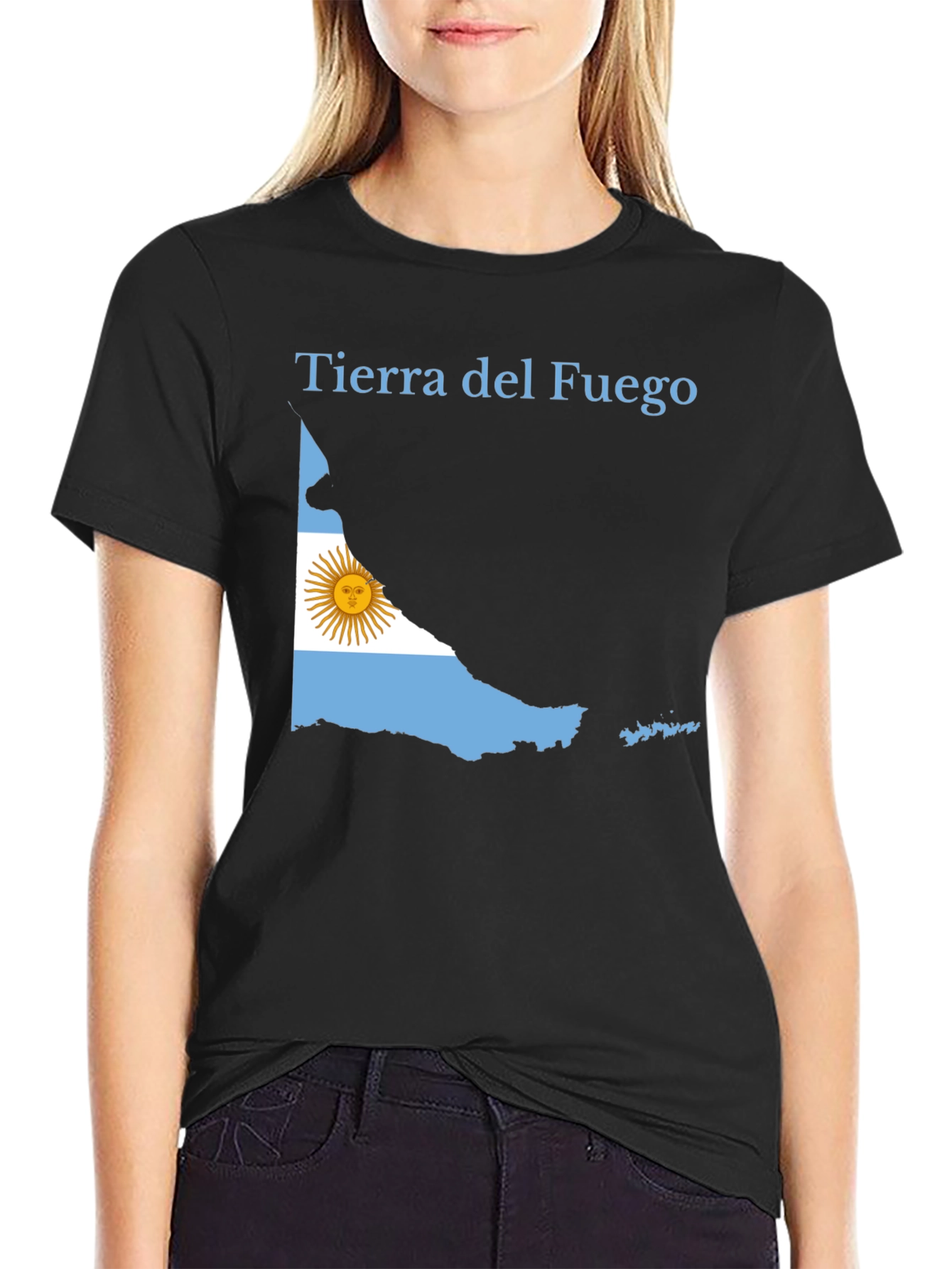 Tierra del Fuego Argentina Flag Black T-Shirt