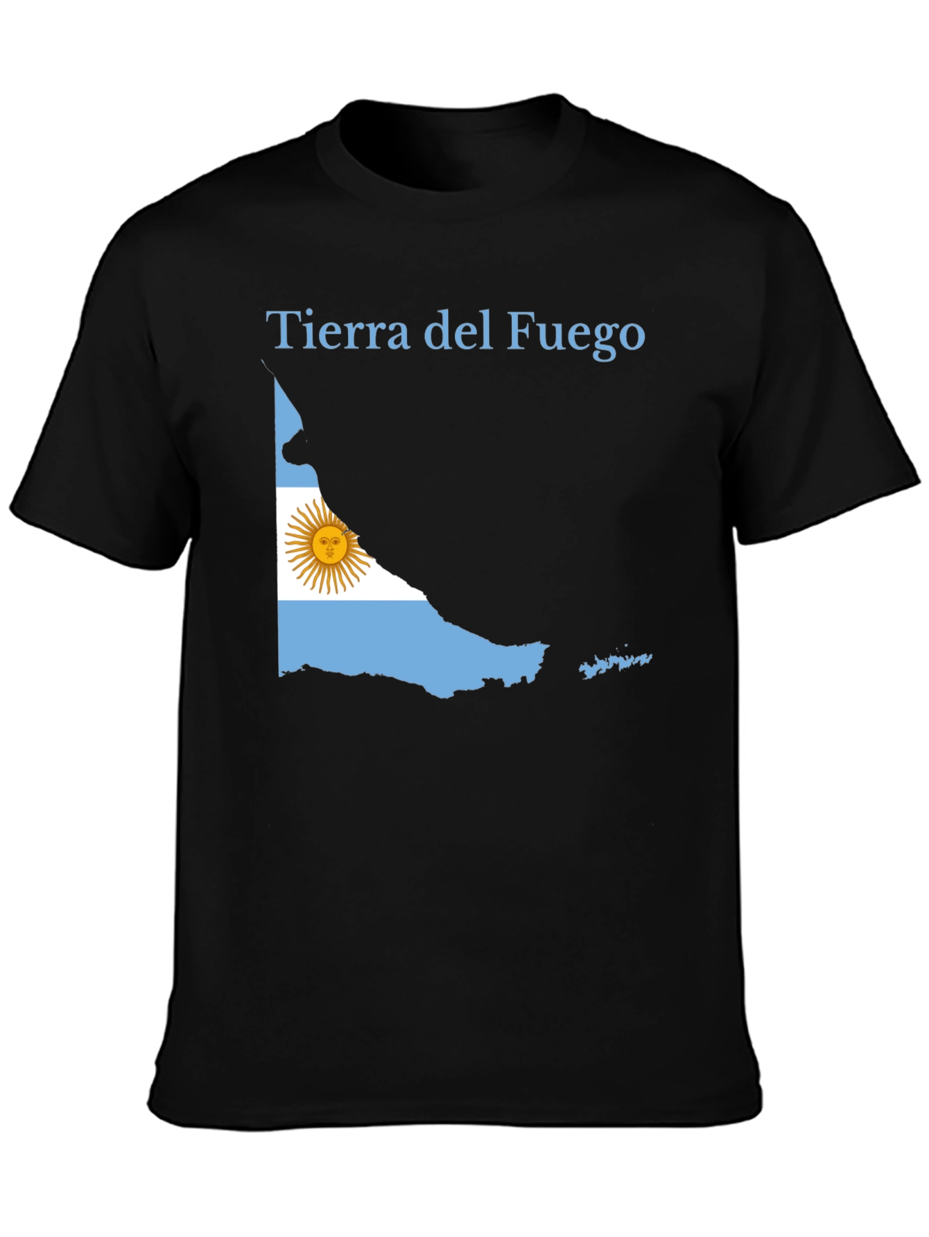 Tierra del Fuego Argentina Flag Black T-Shirt