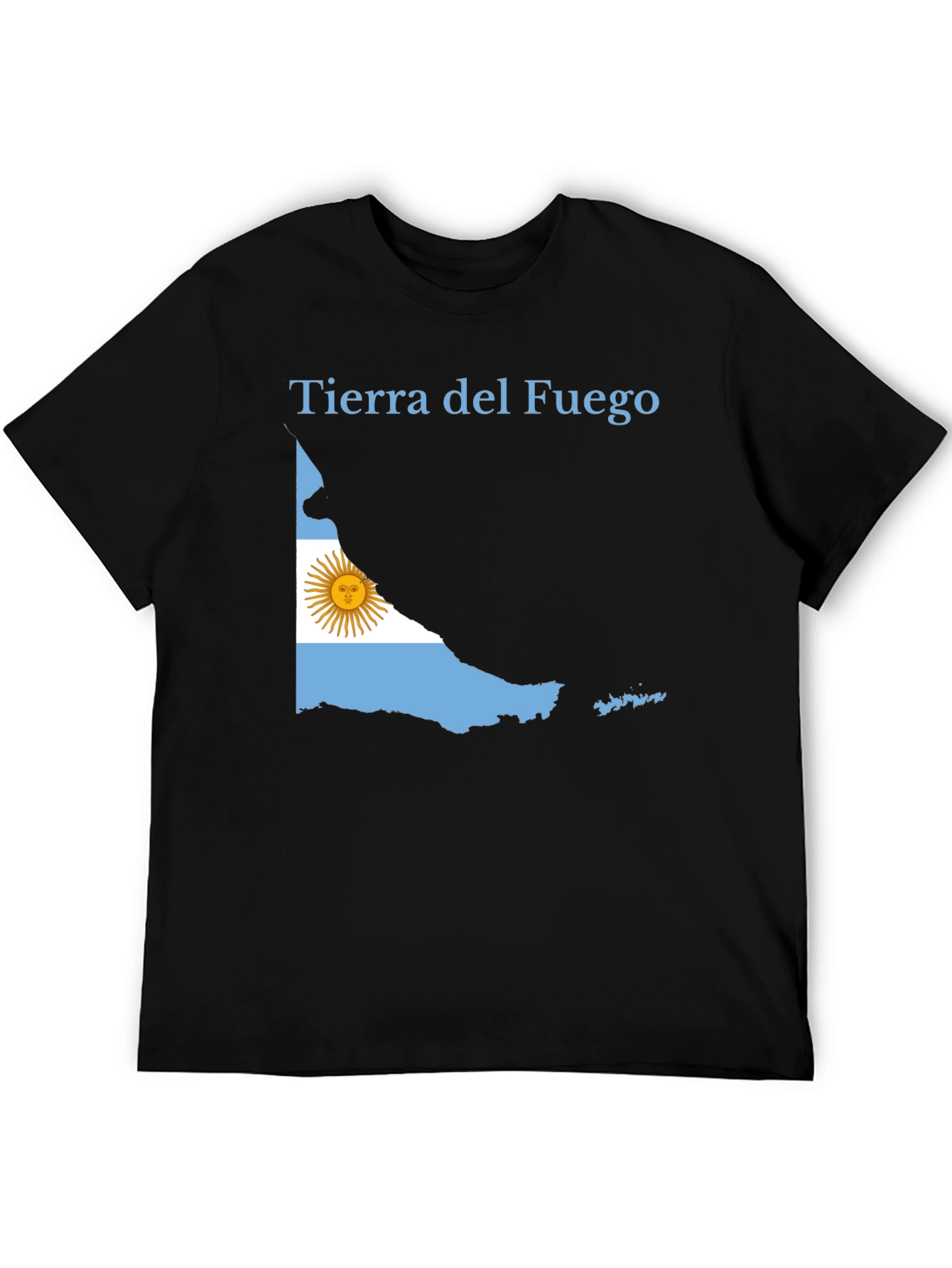 Tierra del Fuego Argentina Flag Black T-Shirt